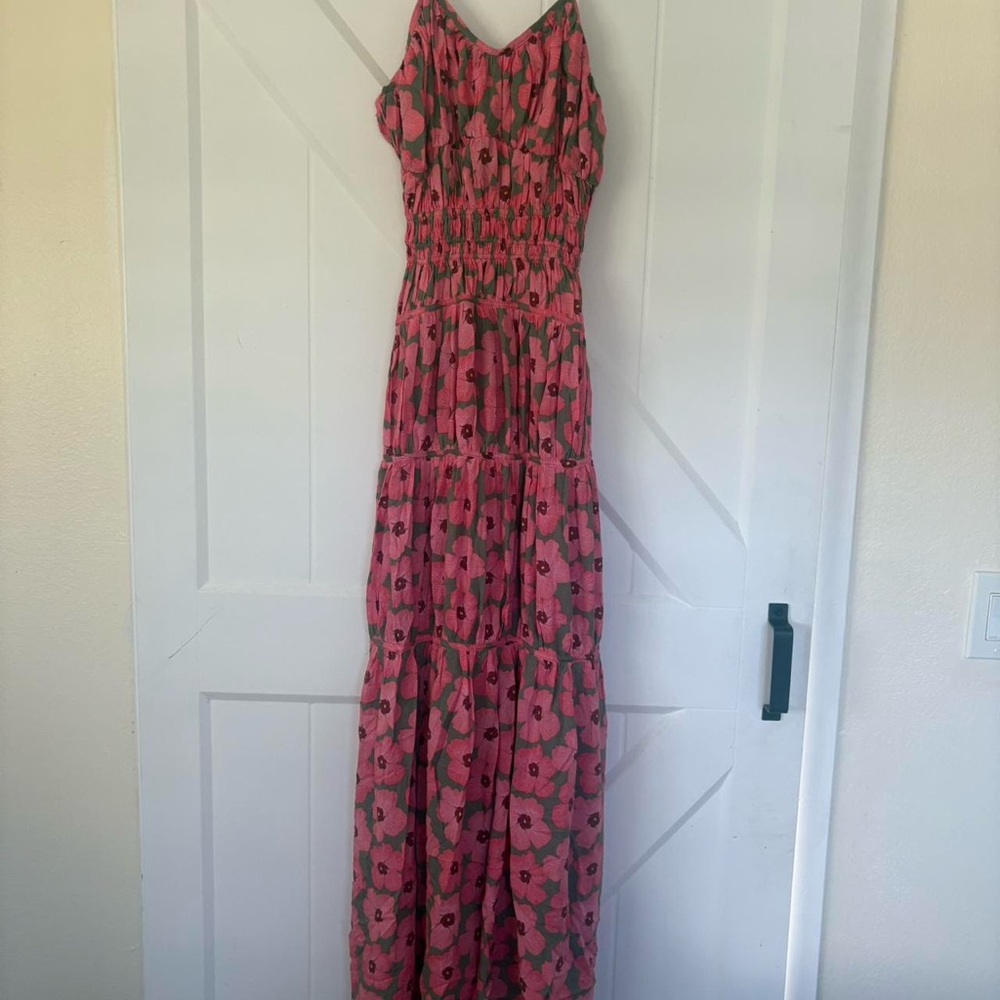 Benoa Swim Pink Floral Maxi Dress Hau Print